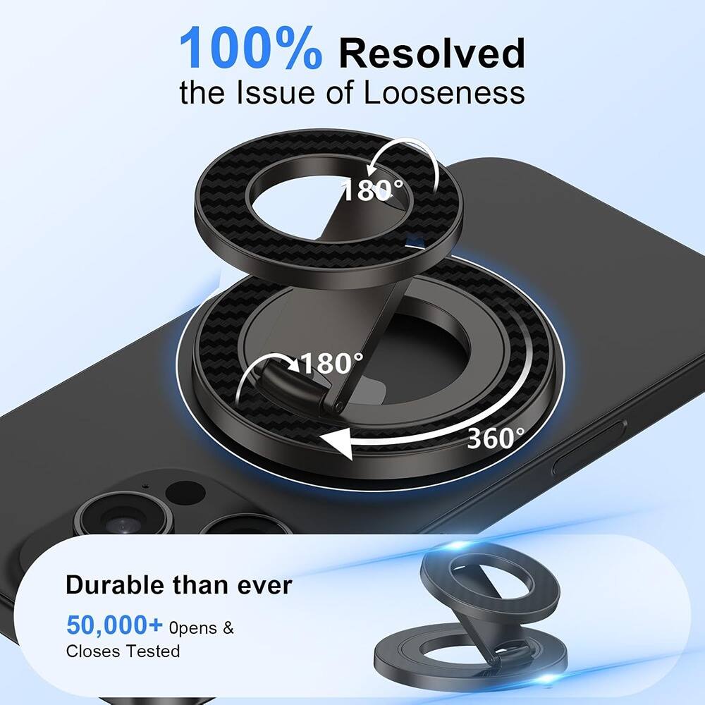 Alt View 3. PARKER SLATER - Magnetic Phone Ring Holder & Kickstand, Dual-Sided Grip - black.