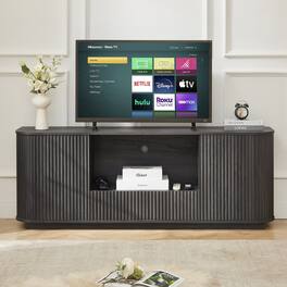 Dexmalle - 64-Inch Wavy TV Stand - Black