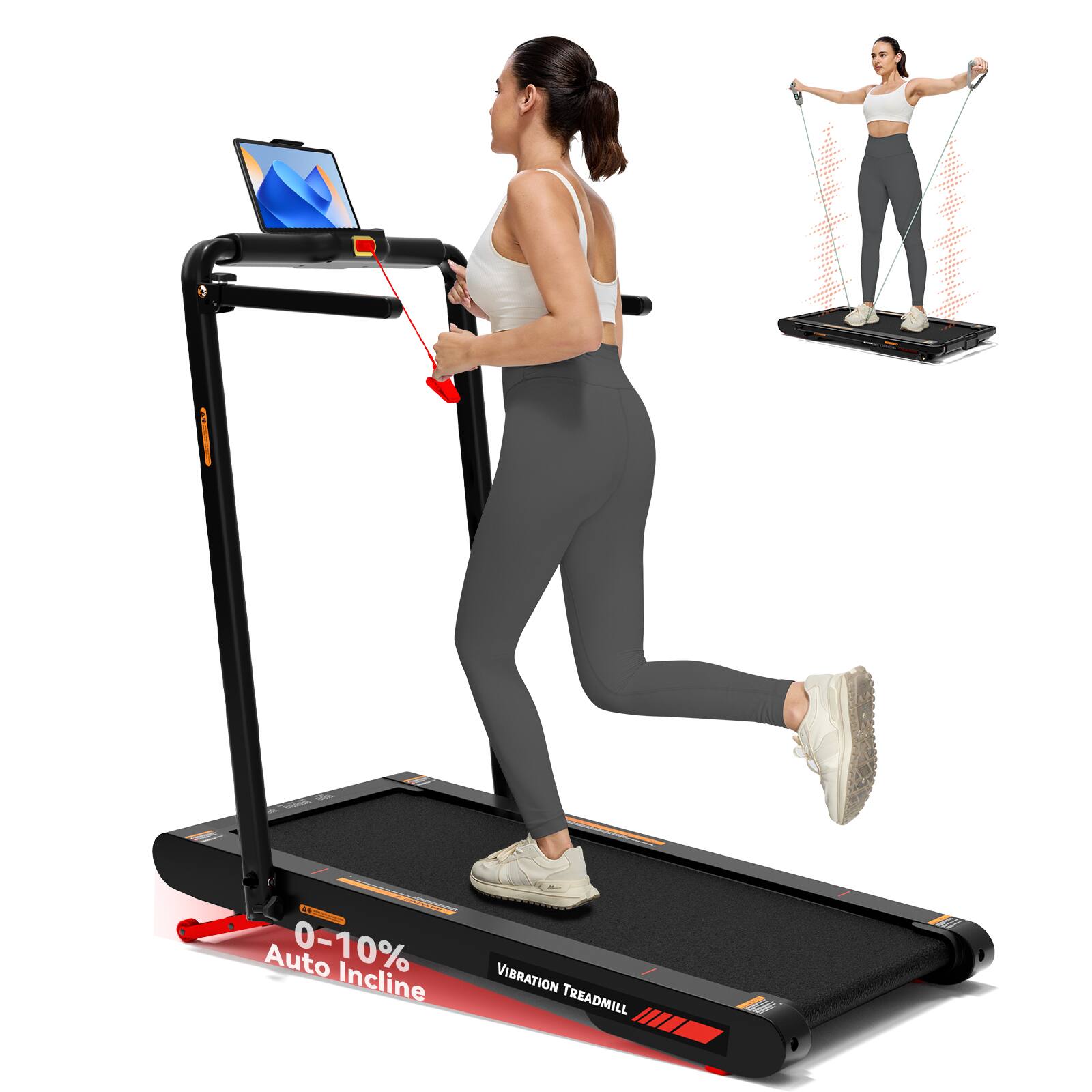 Auto 0-10% Incline Vibration Treadmill