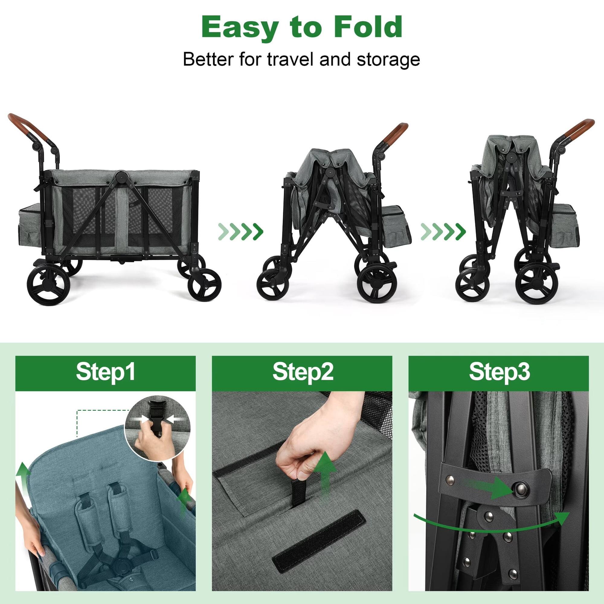 Easy to Fold  
Better for travel and storage  

Step1  
Step2  
Step3