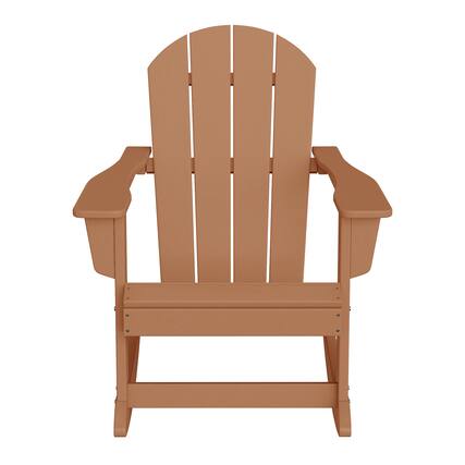 Front. WestinTrends - WestinTrends Malibu Outdoor / Patio Poly Adirondack rocking chair - Teak.