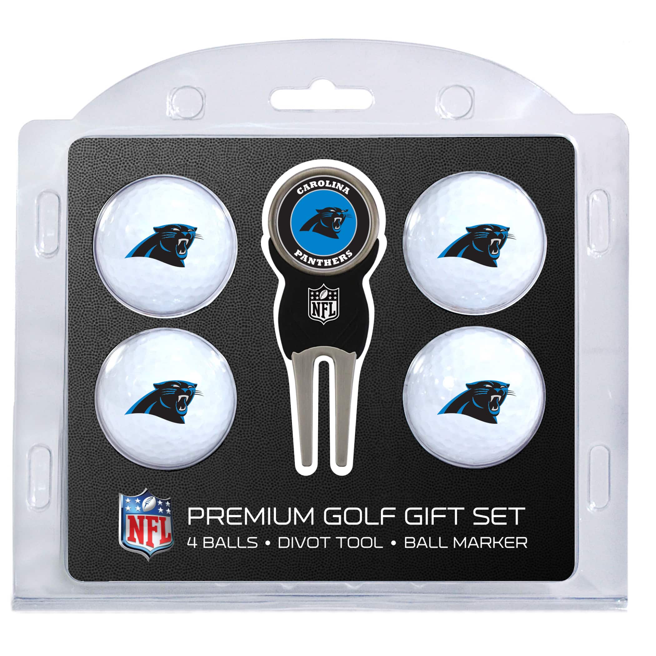 Team Golf - Carolina Panthers 4-Ball Gift Set - Multicolor