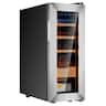KingChii - 35L Thermoelectric Cigar Humidor, 200-Cigar Electric Cabinet with Temp & Humidity Control - Silver