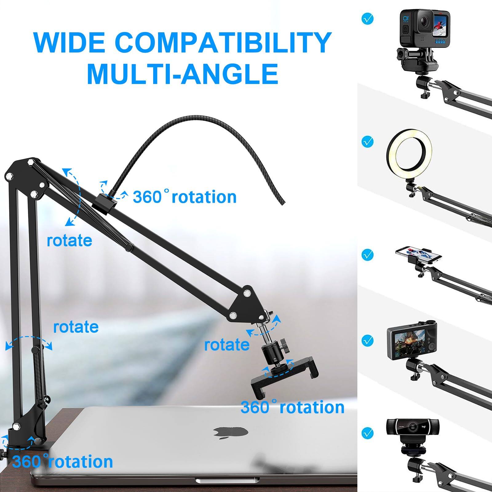 WIDE COMPATIBILITY MULTI-ANGLE

360° rotation

rotate

rotate

rotate

360° rotation

360° rotation