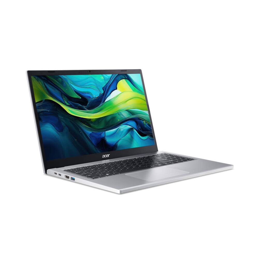 Angle. Acer - Aspire Go 15.6" FHD Touch Laptop AG15-21PT-R4SY Ryzen 3 7320U 8GB LPDDR5 256GB SSD Radeon 610M - Pure Silver.
