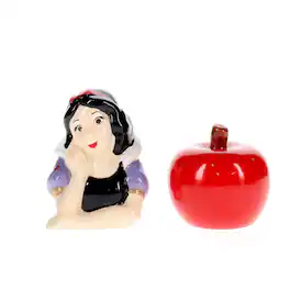 Disney - Snow White and Apple Ceramic Salt and Pepper Shaker Set - Red
