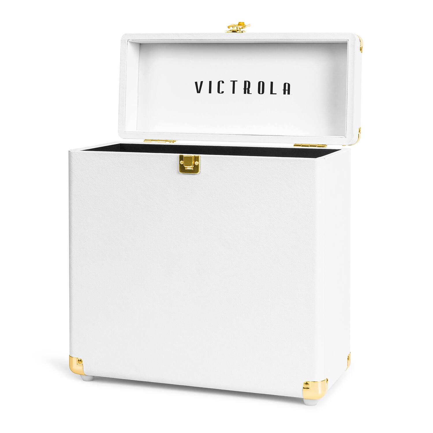 Alt View 2. Victrola - Storage case for Vinyl Turntable Records - White.
