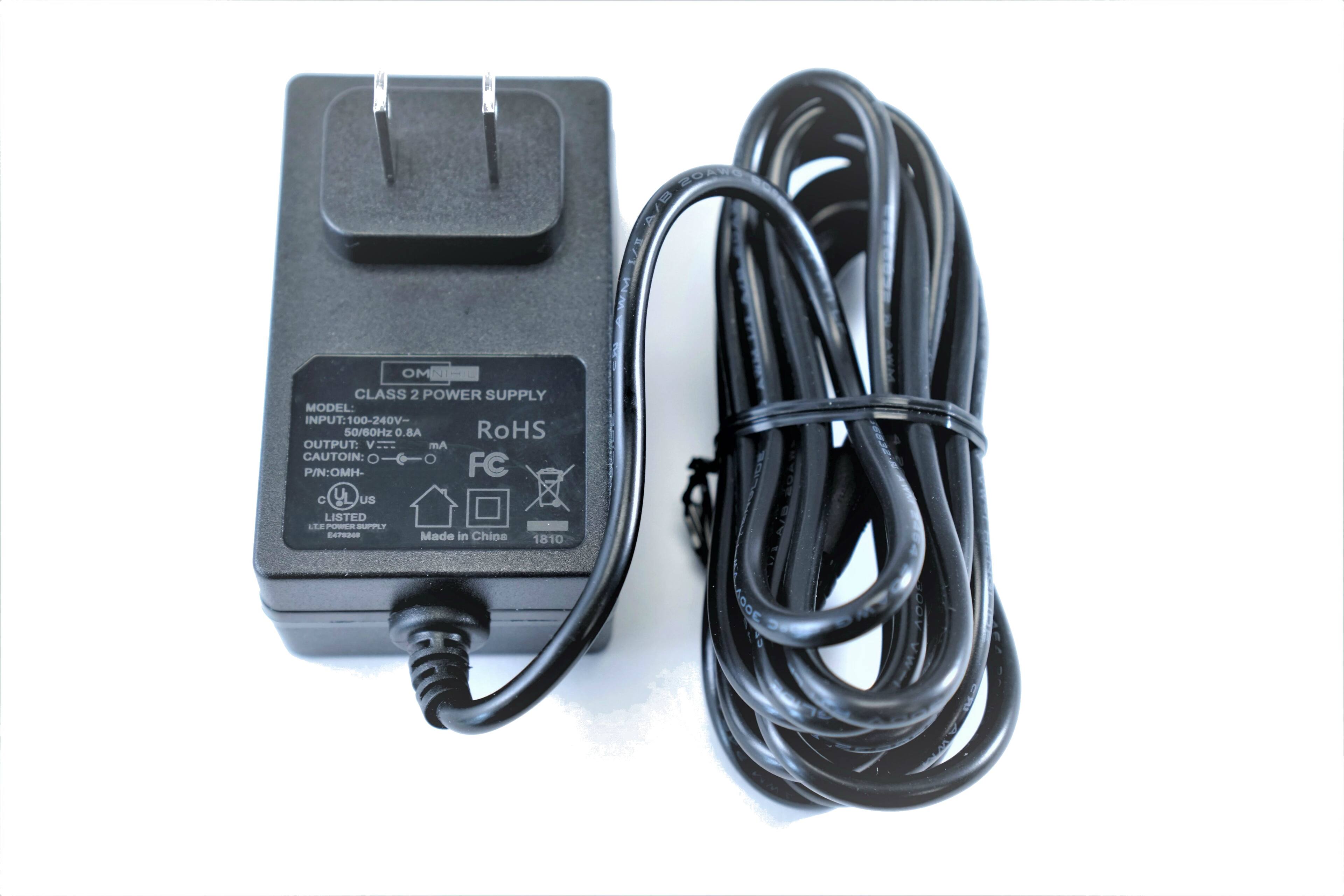 2OLIS A/B 5 AMEN OMNICIL OM CLASS 2 POWER SUPPLY  
MODEL: INPUT: 100-240V- 50/60Hz 0.8A  
RoHS  
OUTPUT: V V mA  
CAUTION: O P/N: OMH-  
FC  
US  
LISTED  
LTE POWER SUPPLY  
EPRDO  
Made in China  
1810  
TAO A 1 4006 JOO