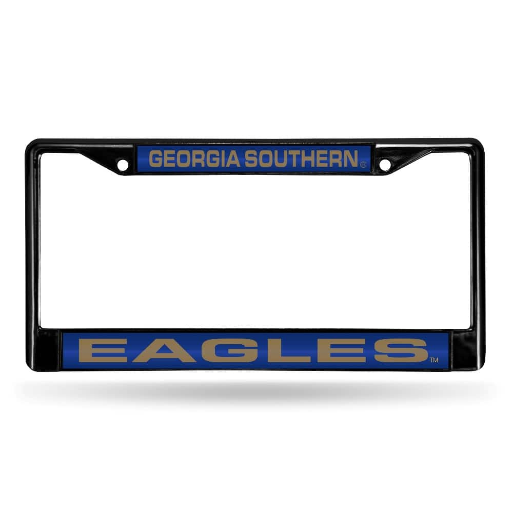 Rico Industries - Georgia-Southern Eagle's Black Metal License Plate Frame Holder - Multi