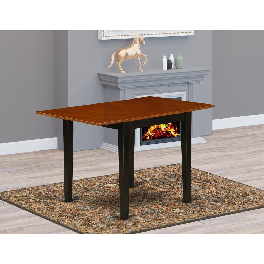 Left. East West Furniture - Dining Table Black & Cherry - Brown.