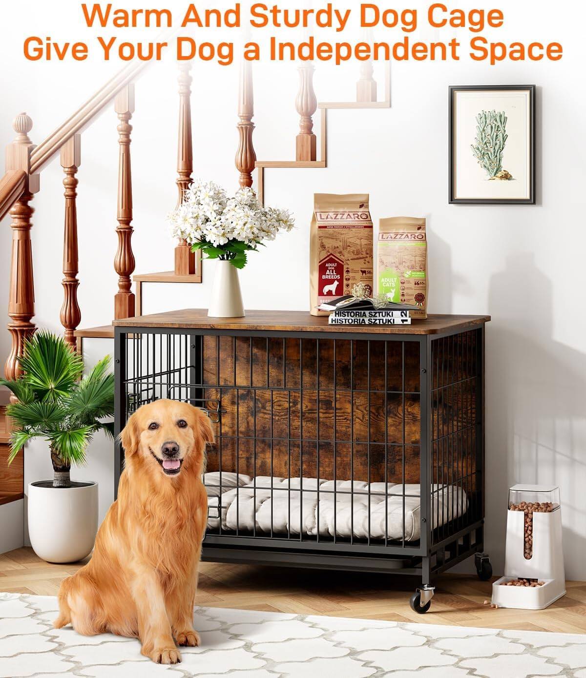 Warm And Sturdy Dog Cage  
Give Your Dog a Independent Space  

LAZZARO  
ALL BREEDS  
ADULT CATS  

HISTORIA SZTUKI  
HISTORIA SZTUKI