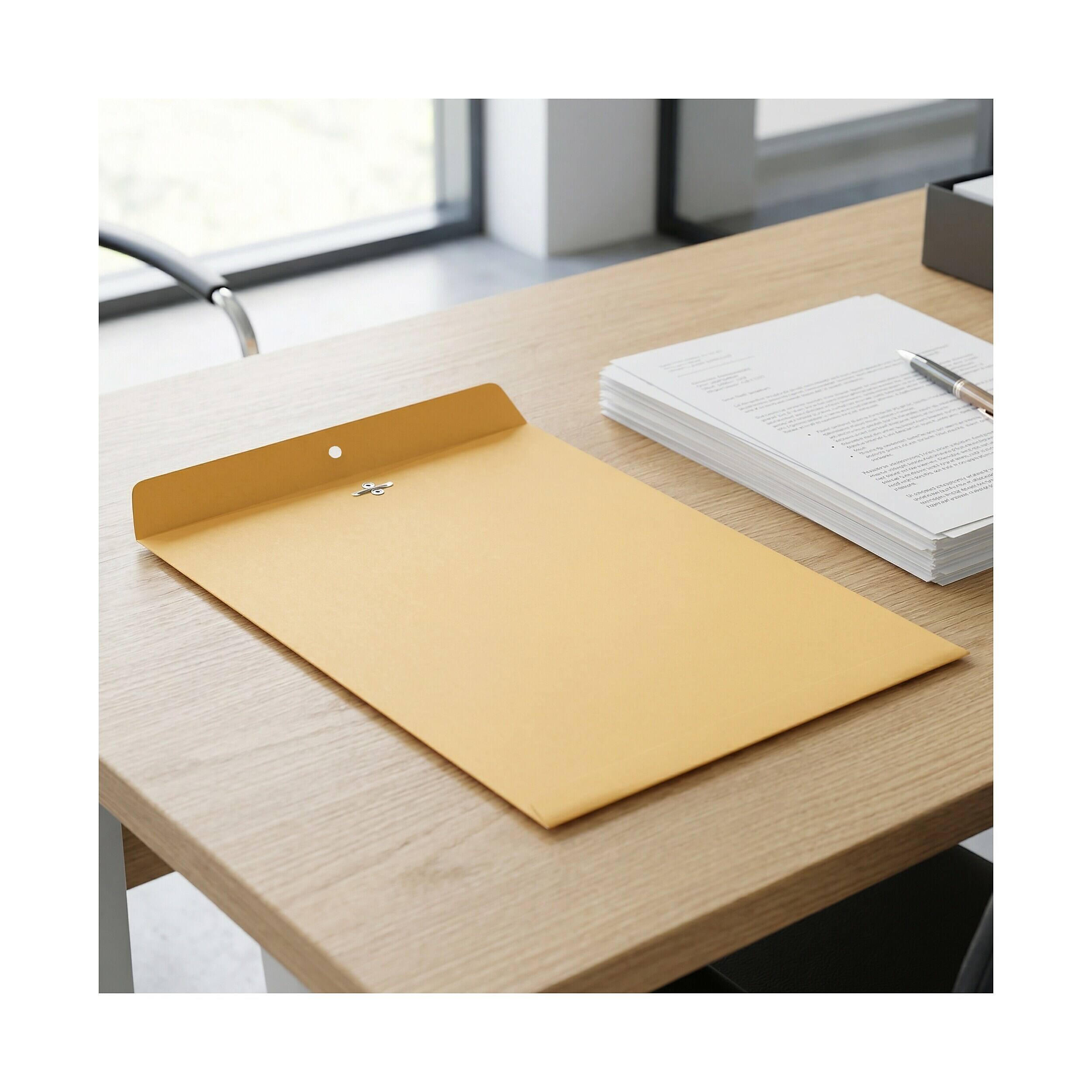 Alt View 1. Staples - Staples 9 x 12 Kraft Clasp Envelopes, Brown, Reinforced Metal Clasp & Gummed Seal, Heavyweight Mailers, 12/Pack - Brown.