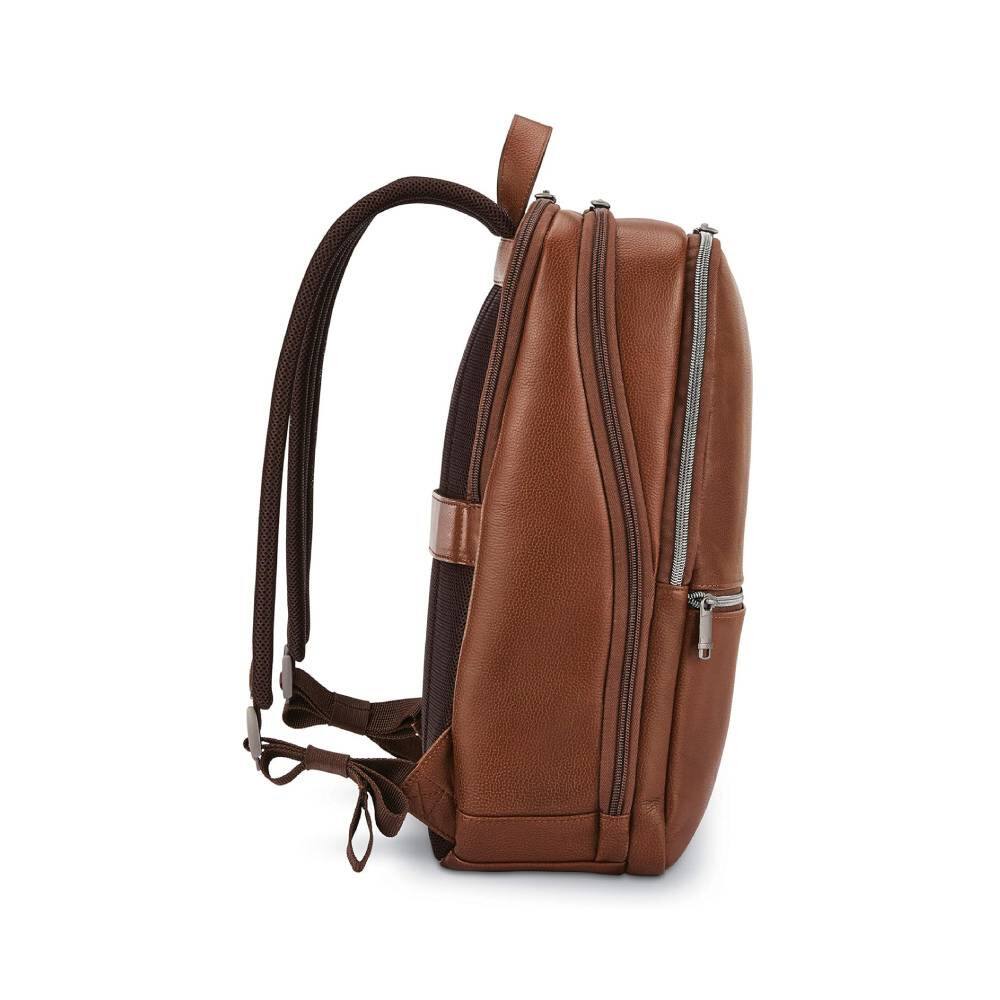 Alt View 3. Circus Cirle - Circus Cirle Classic Leather Slim Business Backpack - Brown.