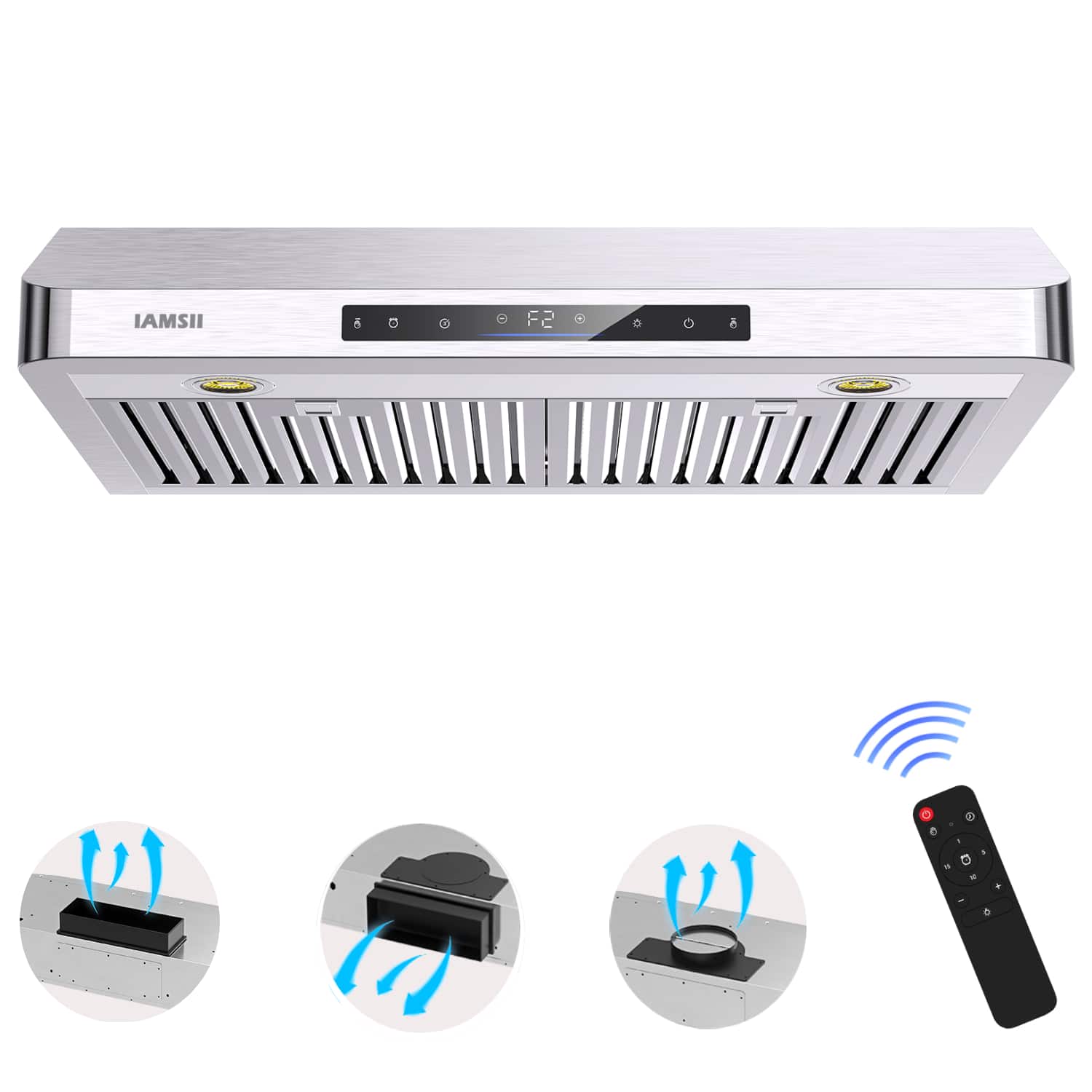 Brano - 36 inches - Externally Vented - Under cabinet Range Hood - Silver