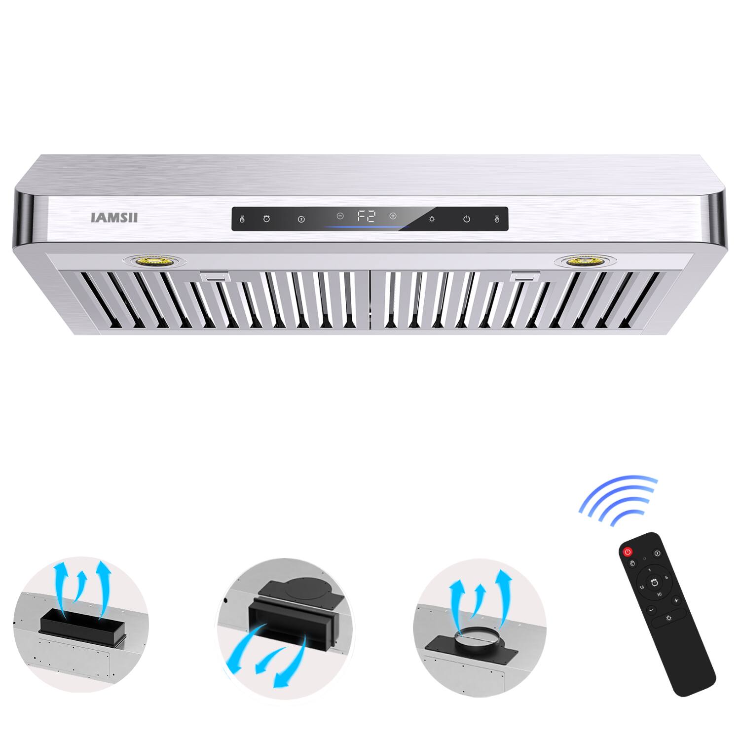 Brano - 36 inches - Externally Vented - Under cabinet Range Hood - Silver