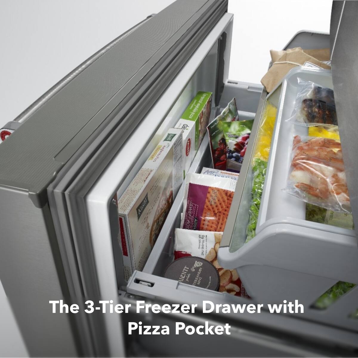 The 3-Tier Freezer Drawer with Pizza Pocket