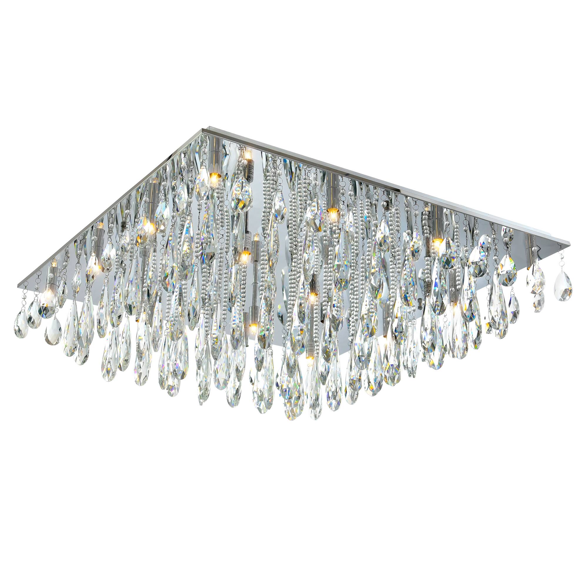 Angle. CWI Lighting - Bianca 20 Light Flush Mount With Chrome Finish - Chrome.
