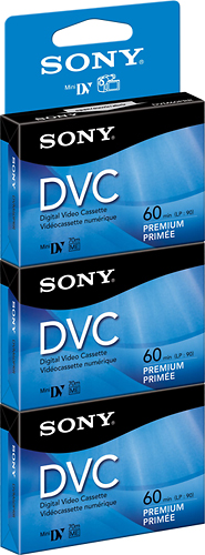 Cinq cassettes vidéo numériques Sony Premium Mini DV 60 minutes