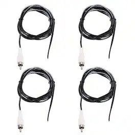 Unique Bargains - 4pcs 5ft RCA Audio Subwoofer Cable, 1 RCA Male Plug to Bare Wire Open End Audio Video Speaker for Amplifier Home Theater - White