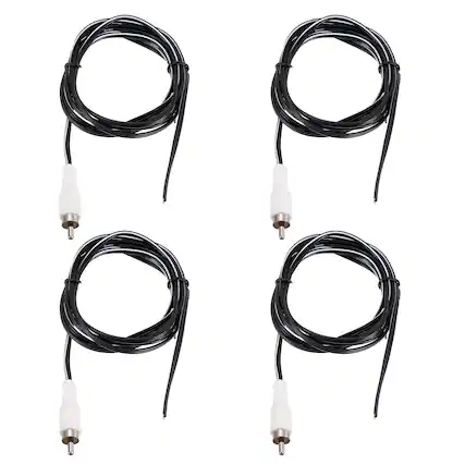 Front. Unique Bargains - 4pcs 5ft RCA Audio Subwoofer Cable, 1 RCA Male Plug to Bare Wire Open End Audio Video Speaker for Amplifier Home Theater - White.