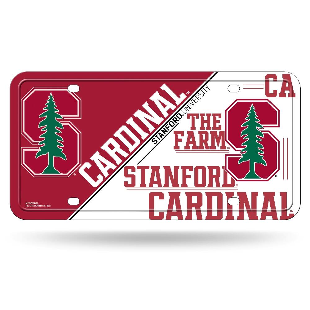 Stanford Cardinal Multi-Color Standard 12x6 Metal License Plate Auto Tag