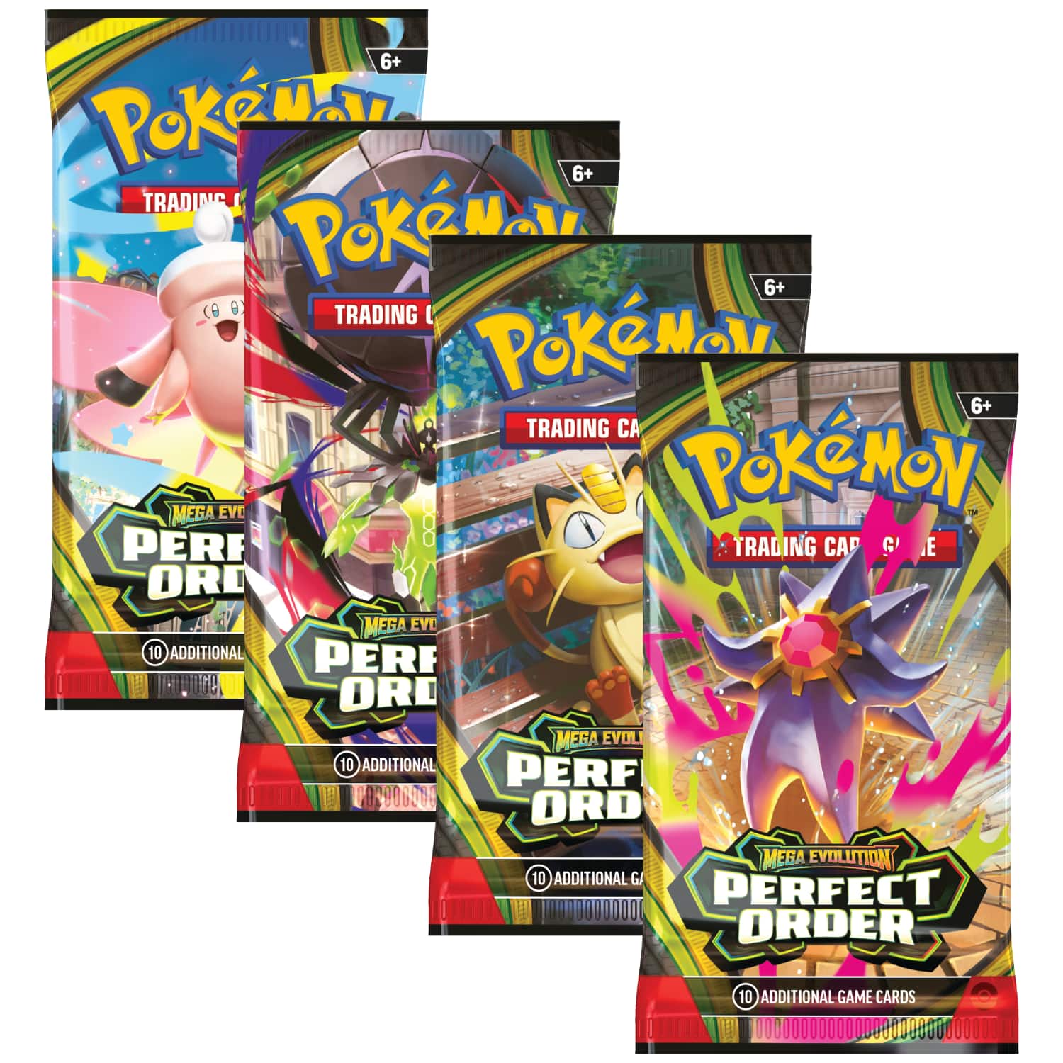 Pokémon - Pokemon ME3 Perfect Order Art Set | 4 Booster Packs (One of Each Artwork)