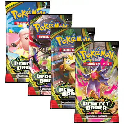 Pokemon ME3 Perfect Order Art Set | 4 Booster Packs (One of Each Artwork) Pokemon ME3 Perfect Order Art Set | 4 Booster Packs (One of Each Artwork)