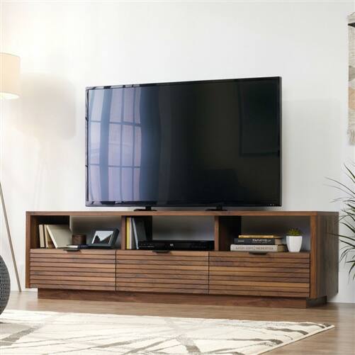 Angle. SlickBlue - Modern TV Console Stand, Fits Up to 70-Inch Flat Screen - Brown.