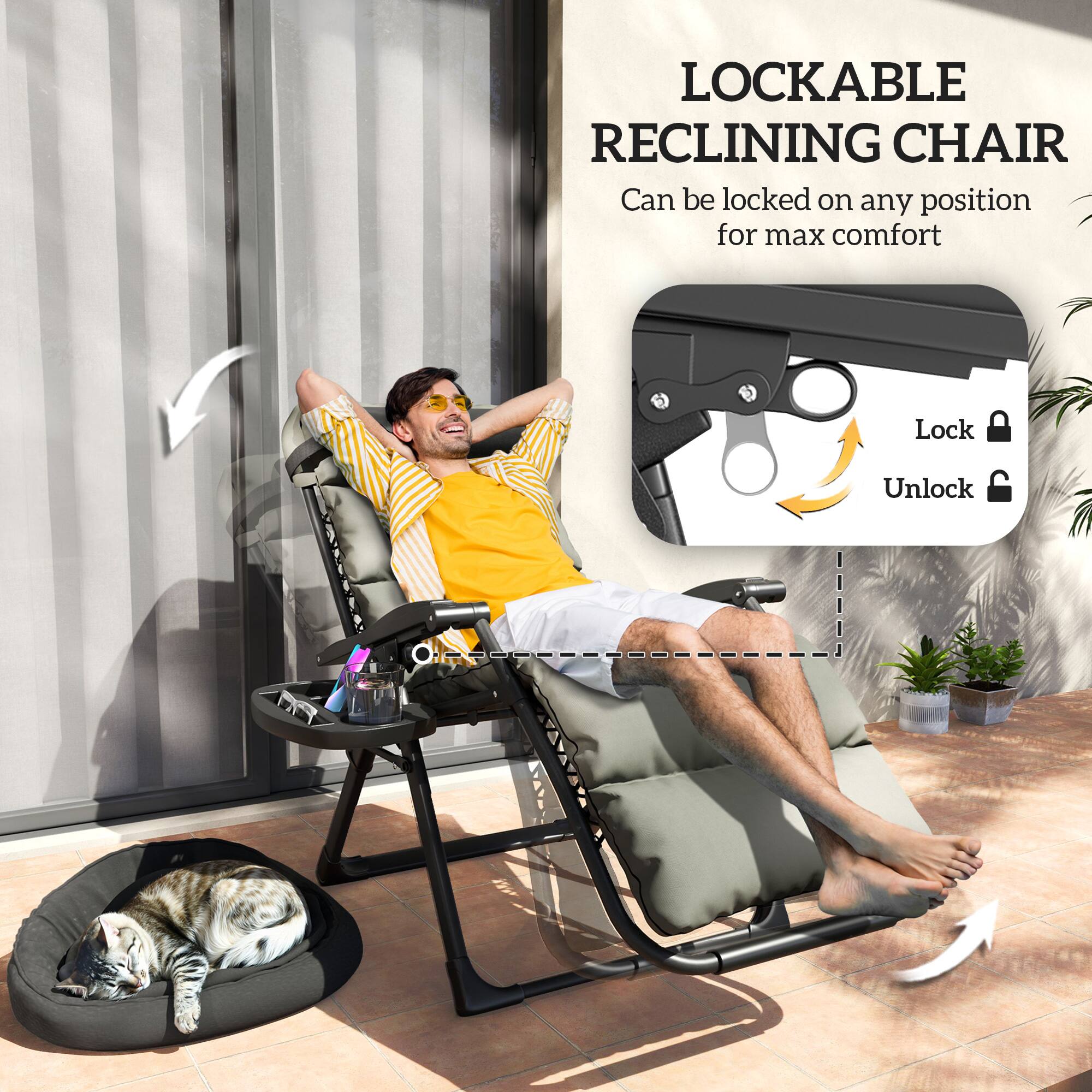 LOCKABLE RECLINING CHAIR
Can be locked on any position for max comfort
Lock
Unlock