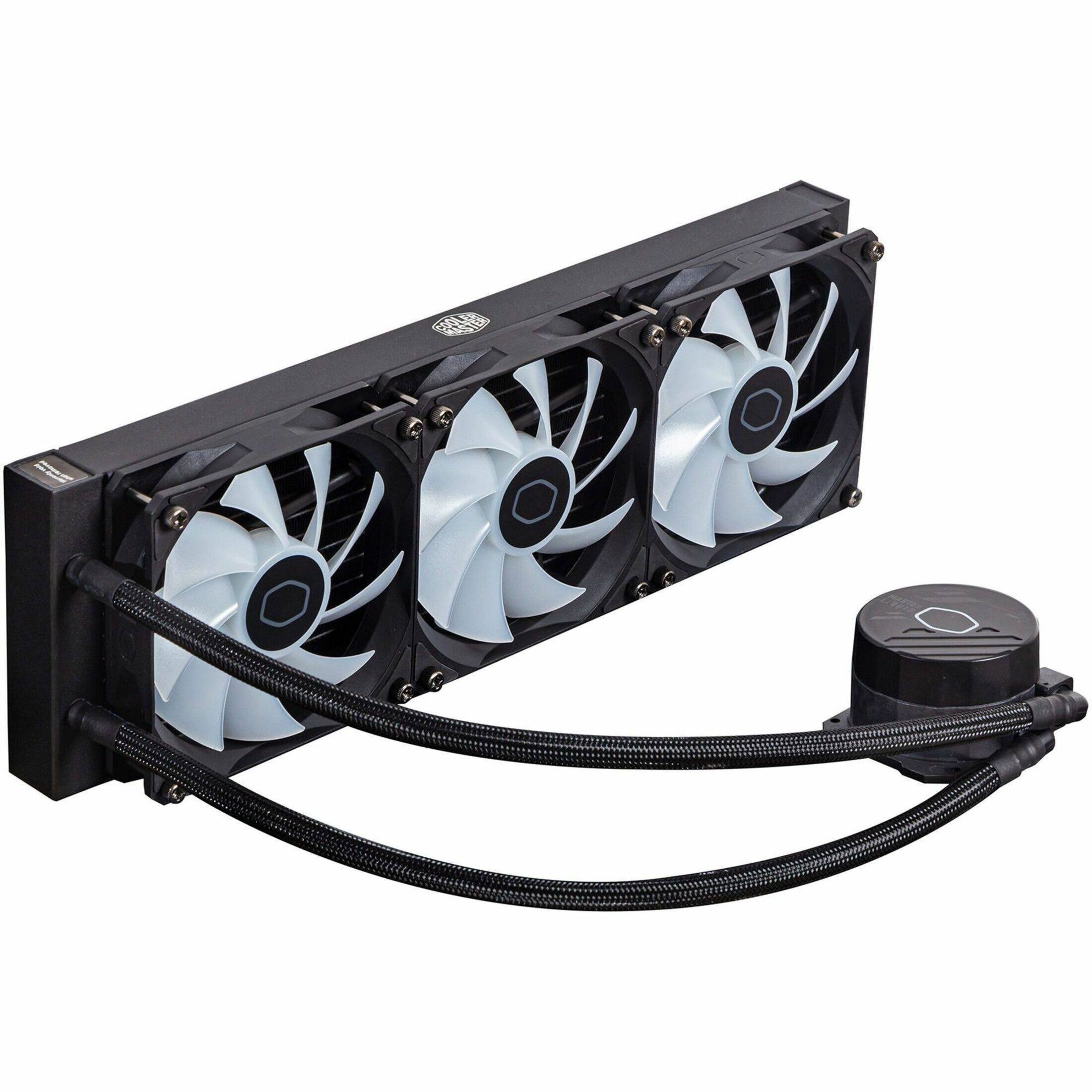 Alt View 19. Cooler Master - MasterLiquid 360L Core ARGB ARGB 12mm Radiator Cooling Fan/Radiator/Pump Liquid Cooler (3 x 12mm Core Fans) with RGB - Black.