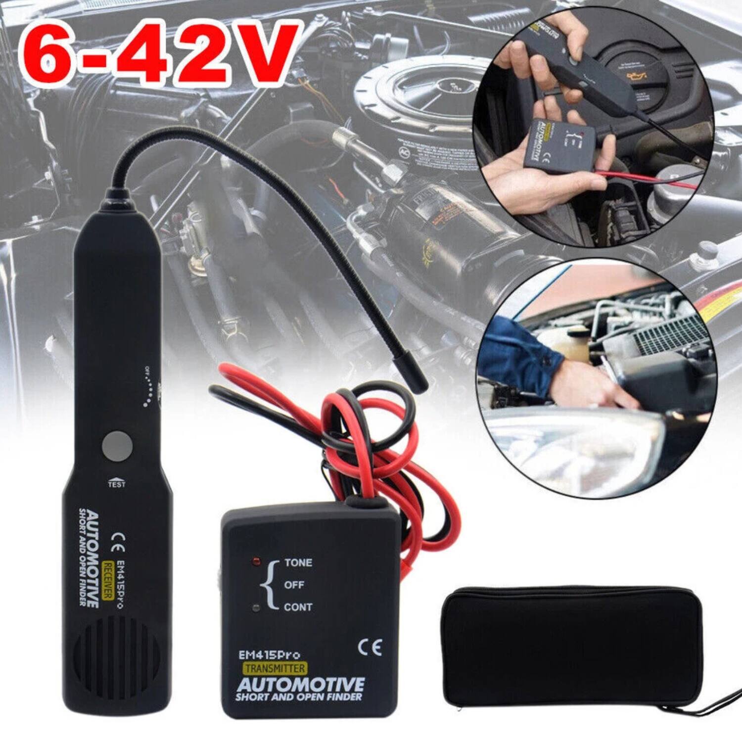 6-42V

EM415Pro CE TRANSMITTER AUTOMOTIVE SHORT AND OPEN FINDER

EM415Pro CE RECEIVER AUTOMOTIVE SHORT AND OPEN FINDER

TONE OFF CONT

CE