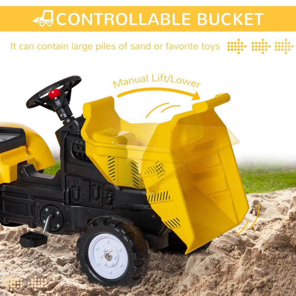 CONTROLLABLE BUCKET

It can contain large piles of sand or favorite toys

Manual Lift/Lower
