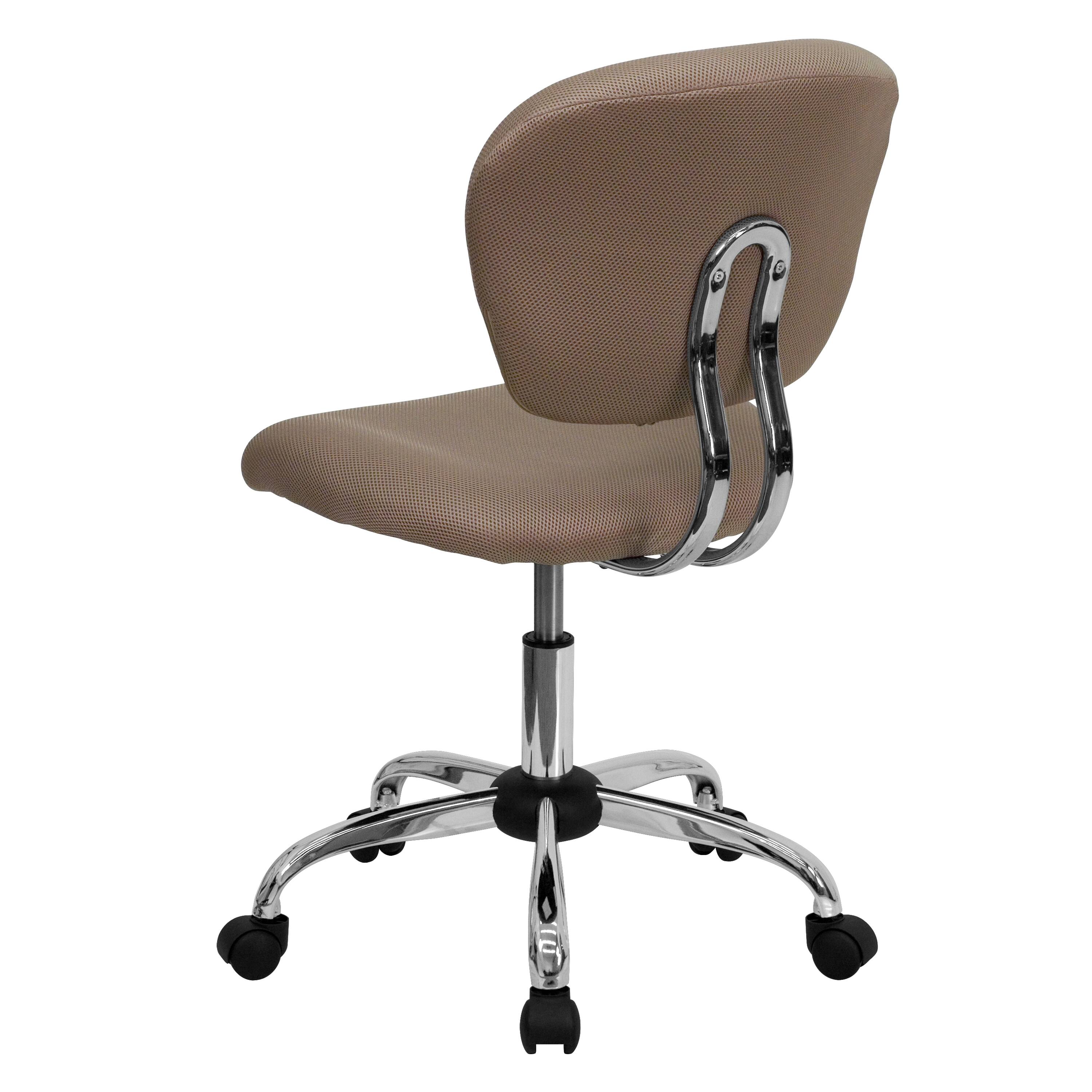 Alt View 5. Emma + Oliver - Mid-Back Mesh Padded Swivel Task Office Chair with Chrome Base - Coffee Brown.