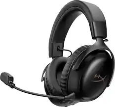 Front. HyperX - Cloud III S Wireless Gaming Headset for PC, PS5, PS4, Nintendo Switch, Mac, and Mobile - Black.