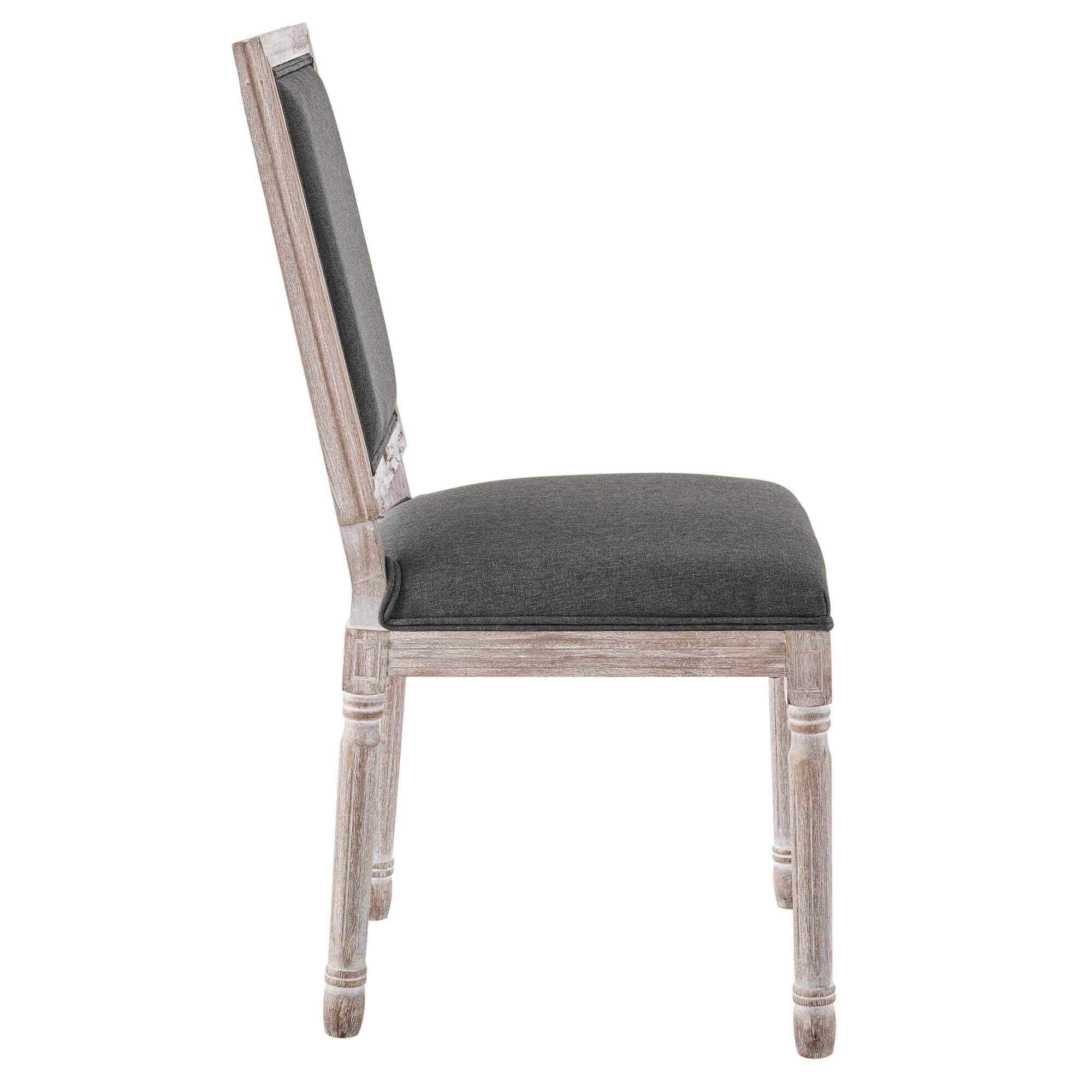 Alt View 1. Modway - Court French Vintage Upholstered Fabric Dining Side Chair by Modway - Natural Gray.