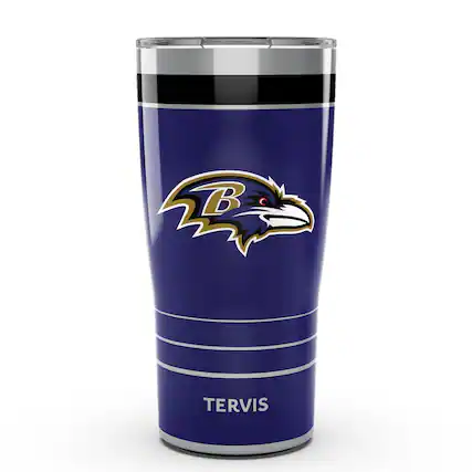 Front. Tervis - Baltimore Ravens 20oz. MVP Stainless Steel Tumbler - Multicolor.