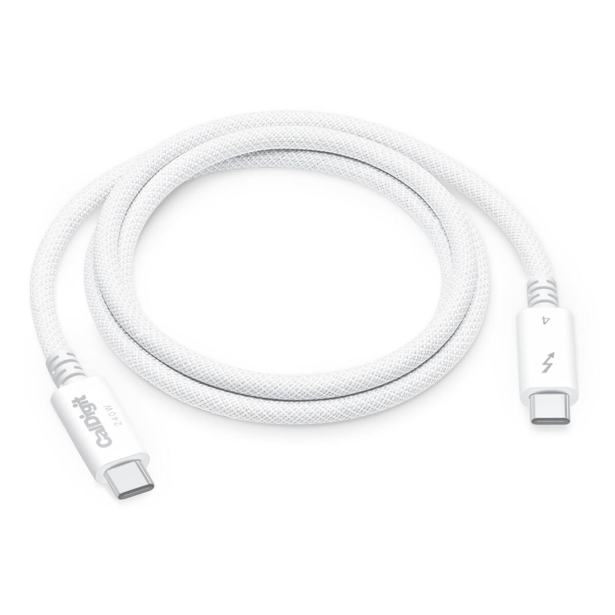 CalDigit - 3.28' 240W Thunderbolt 4 USB-C Braided Pro Cable, White