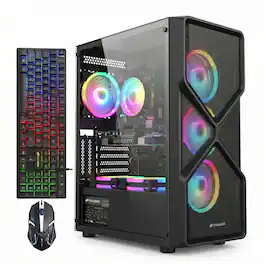 STGAubron - Gaming PC Computer Desktop, GeForce RTX2060 Super 8G, Intel Core I7 8th up to 4.1GHz, 16G DDR4, 1T SSD, WIN11H - Black