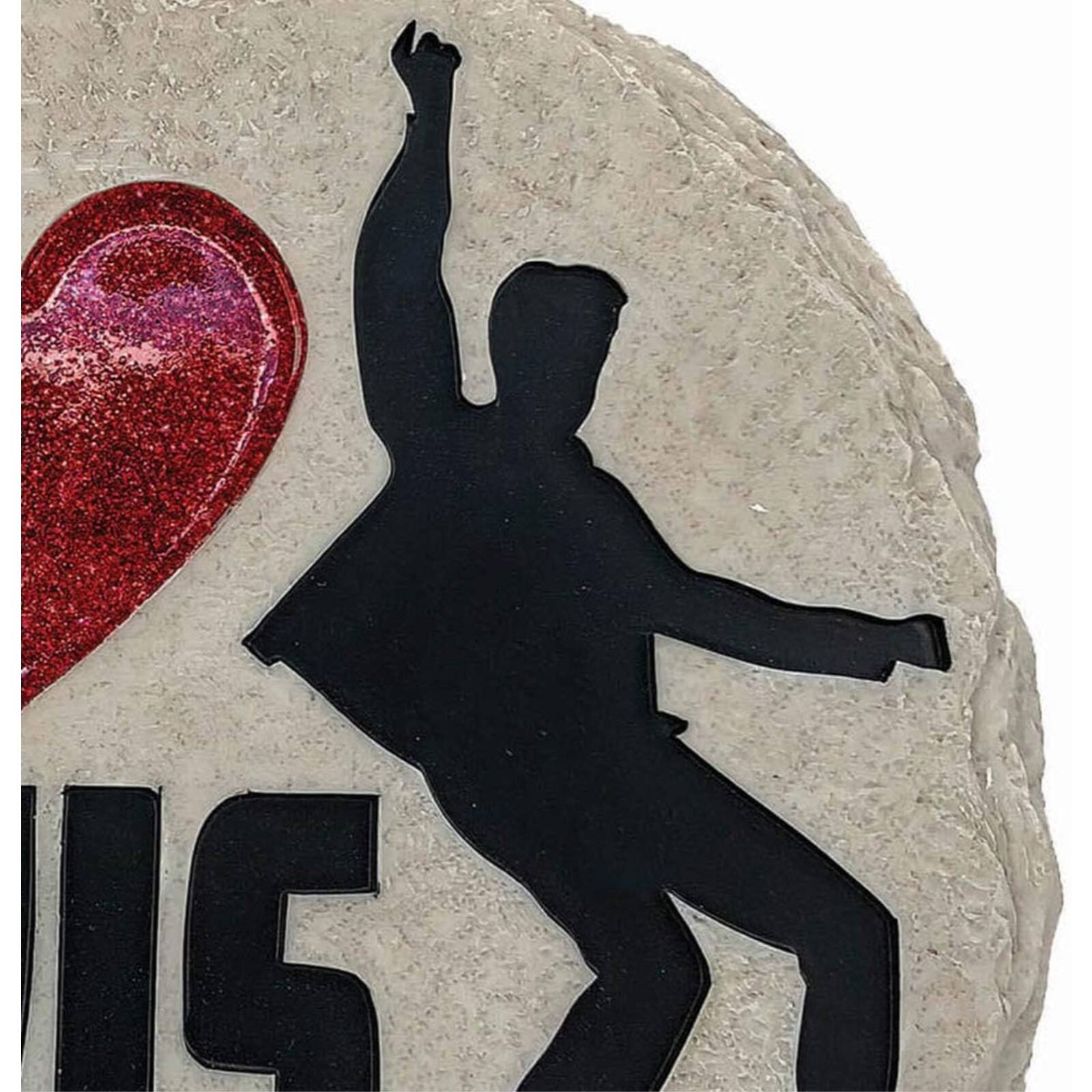 Angle. Spoontiques - Spoontiques I Love Elvis Presley Resin Stepping Stone or Hanging Wall Plaque Indoor Outdoor 9.5 inch.