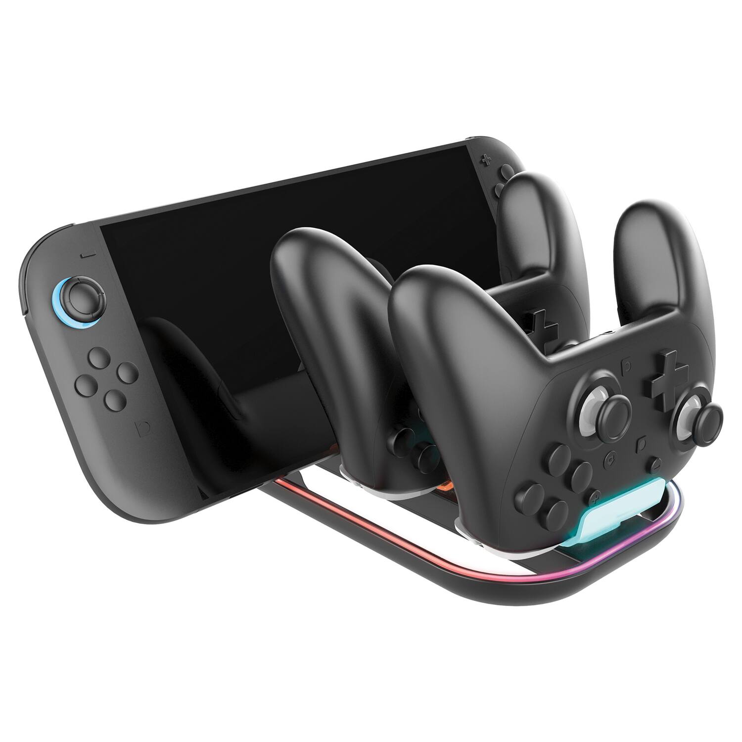 Angle. Nacon - TriDock RGB Charger Nintendo Switch 2 - Black.