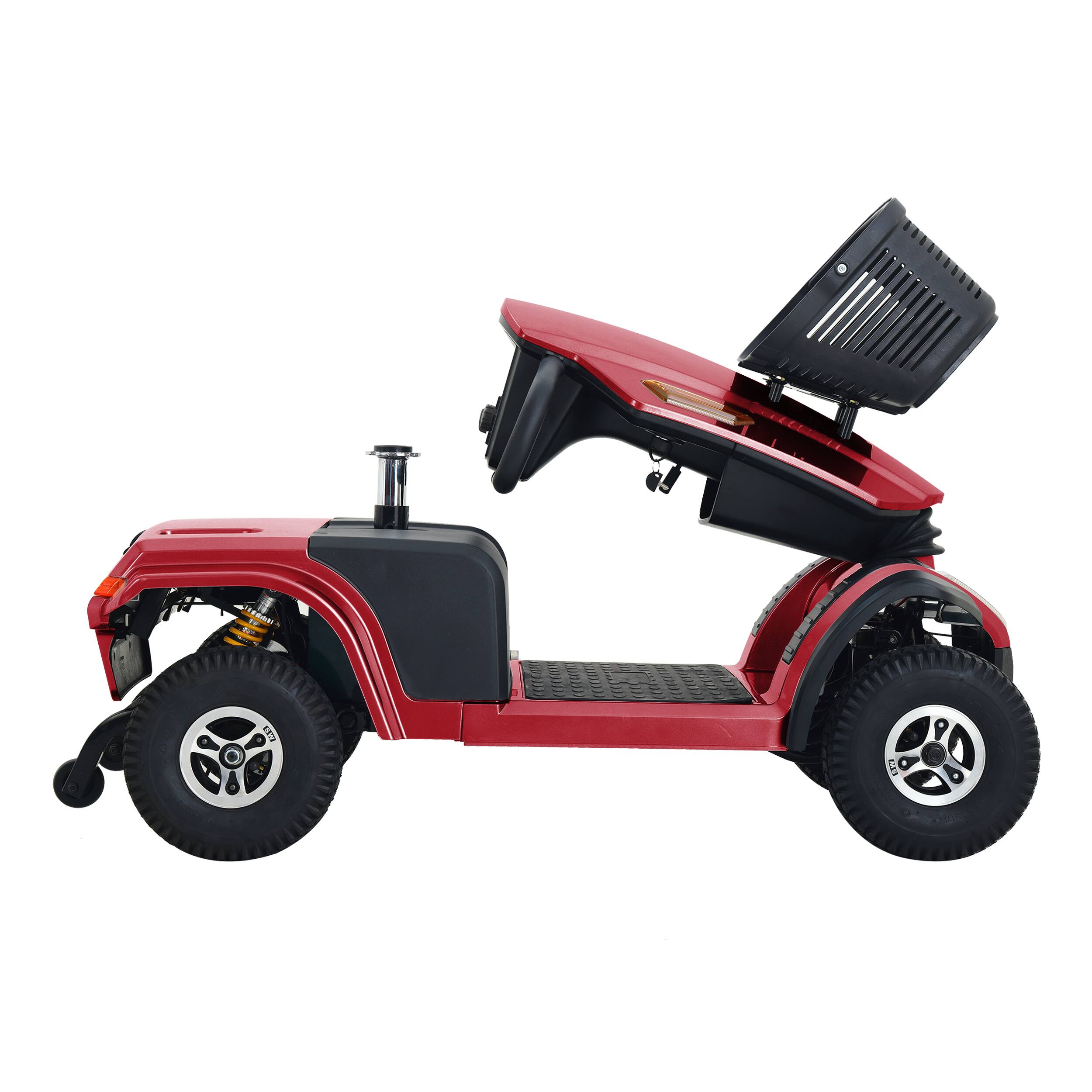Alt View 1. Loheer - Loheer Red Heavy Duty Mobility Scooter Bariatric Medical Power Scooter for Adults - Red.