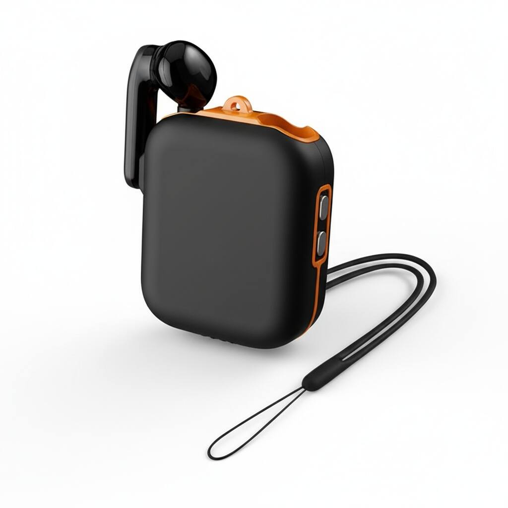 Left. 3P Experts - Blink Buds True Wireless Earbuds with Digital Display - Black/Orange.