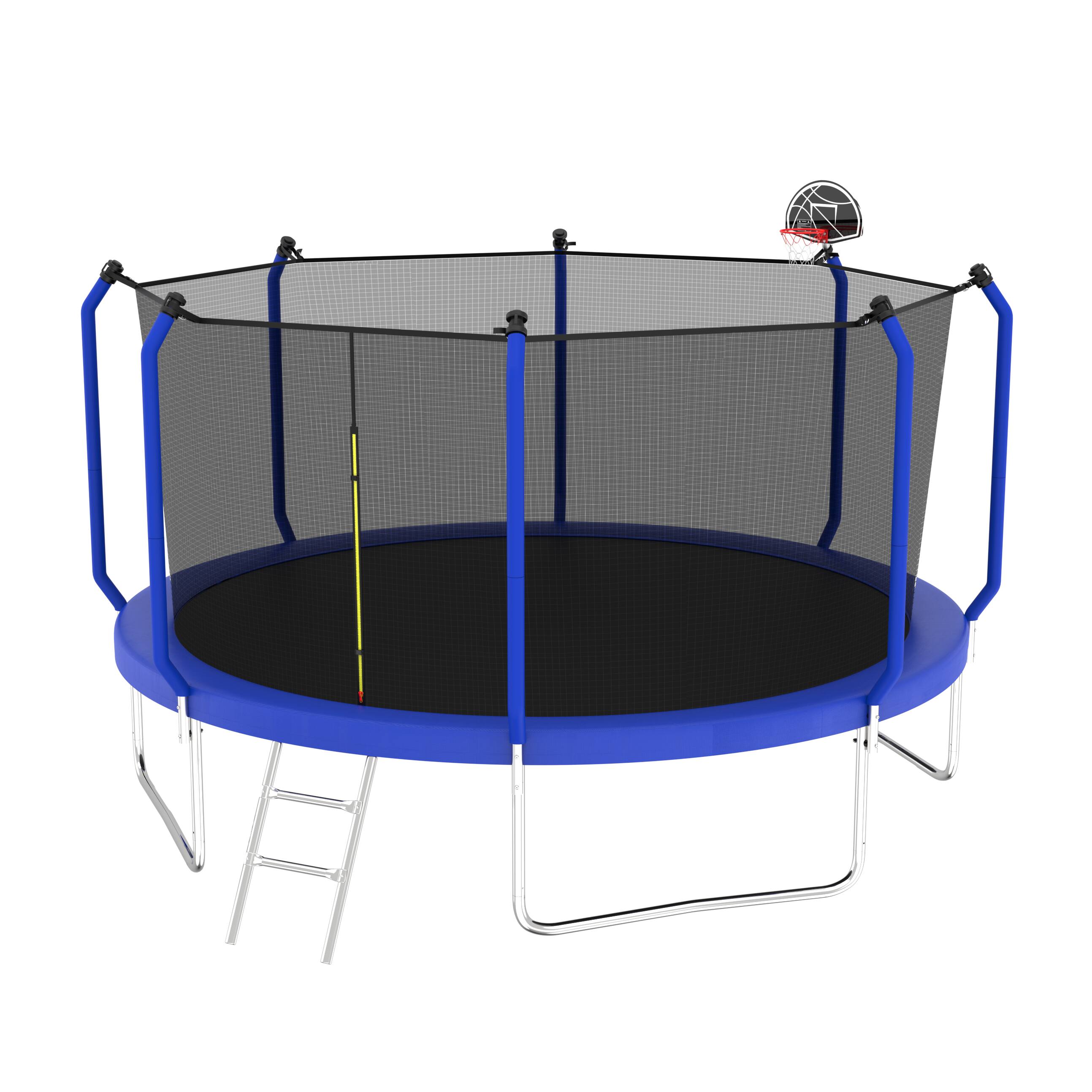 Angle. LOVMOR - Lovmor 12 FT Trampoline with Basketball Hoop and Ladder Recreational Trampoline for Adults.