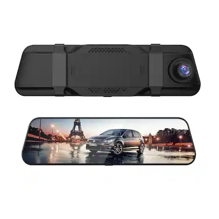 Front. Siljoy - 9.66" 4K UHD Dash Cam, Full Screen with GPS & WiFi, HD Streaming - 128G.