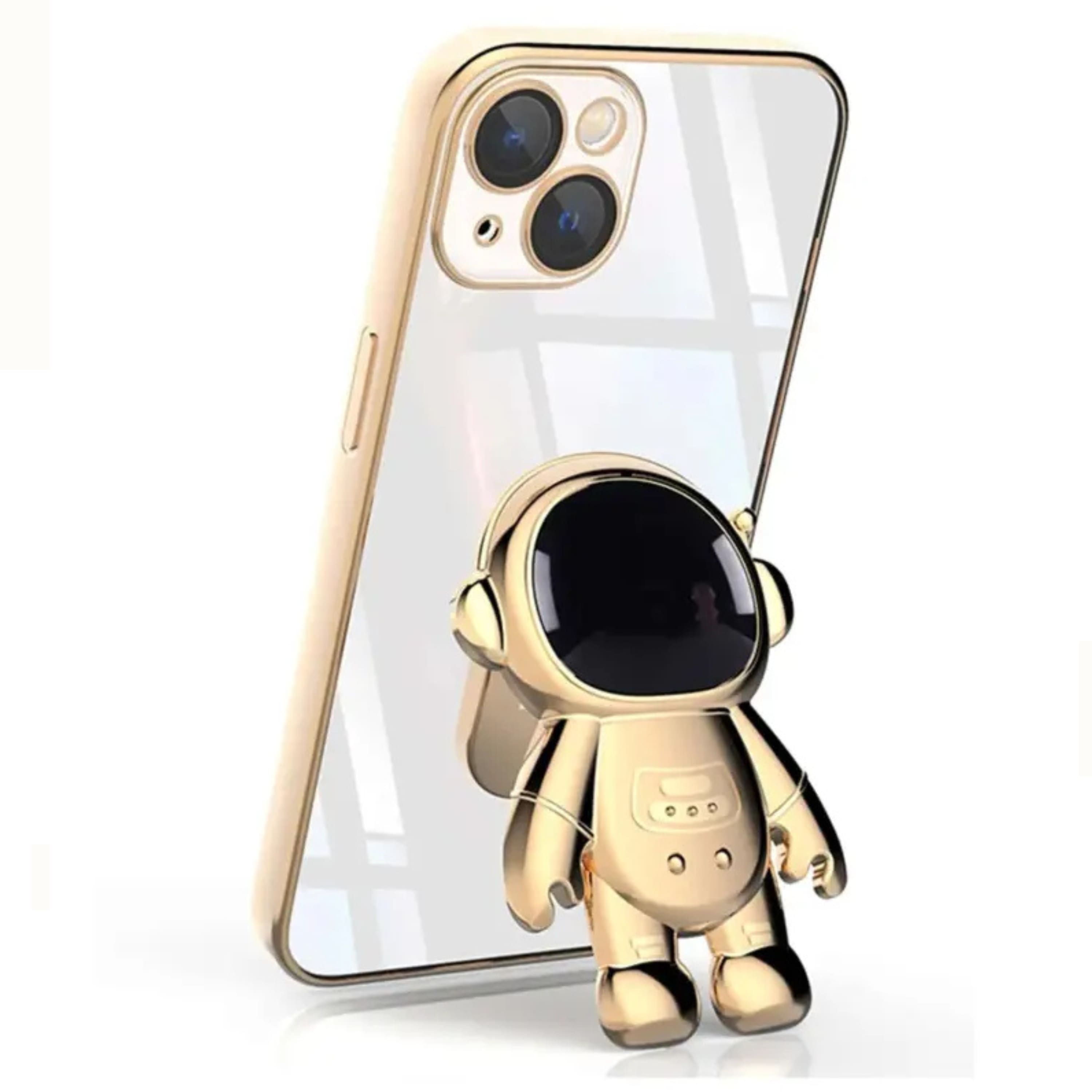 Kitcheniva - Stylish Clear Astronaut iPhone 12 Case With Strong Grip And Shock Resistant Material - Gold