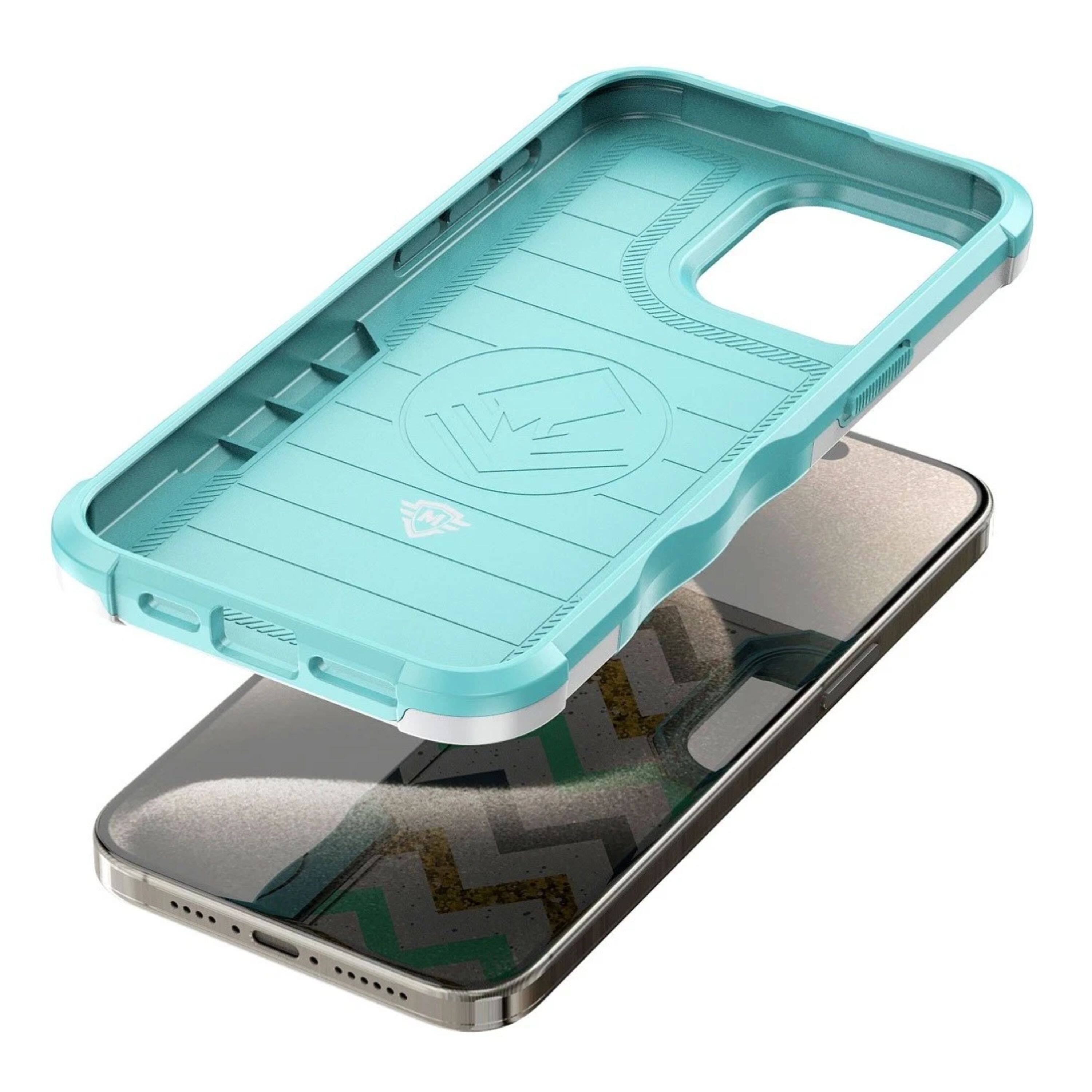 Alt View 1. Kitcheniva - Ergonomic Grip Design Shockproof Phone Case With 2 Pcs Tempered Glass For iPhone 15 Pro Max - Multicolor.