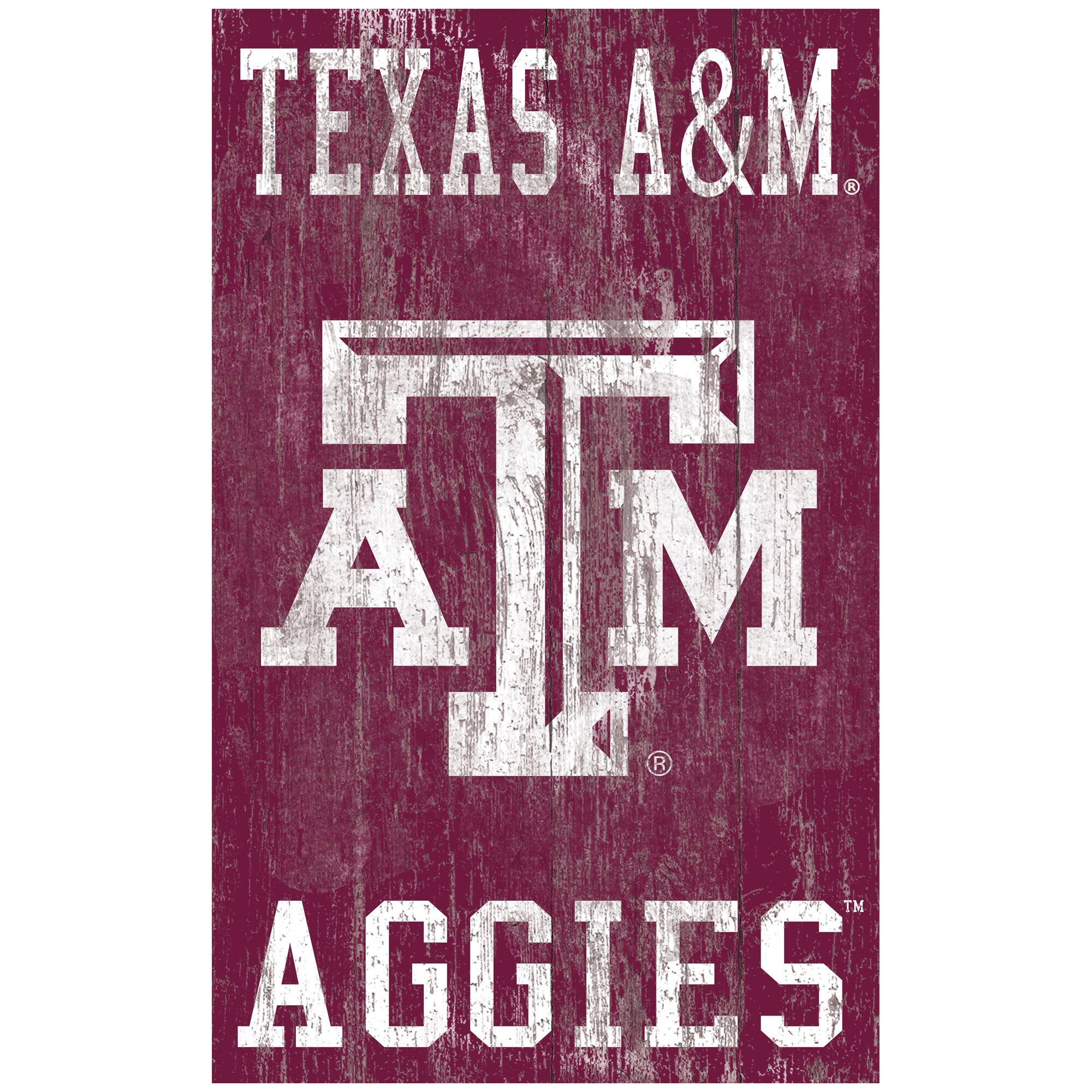 Texas A&M Aggies 11'' x 19'' Heritage Distressed Logo Sign