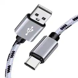 Kitcheniva - Durable USB-A to USB-C Rapid Charging Data Transfer Cable 3Ft White Pack Of 1