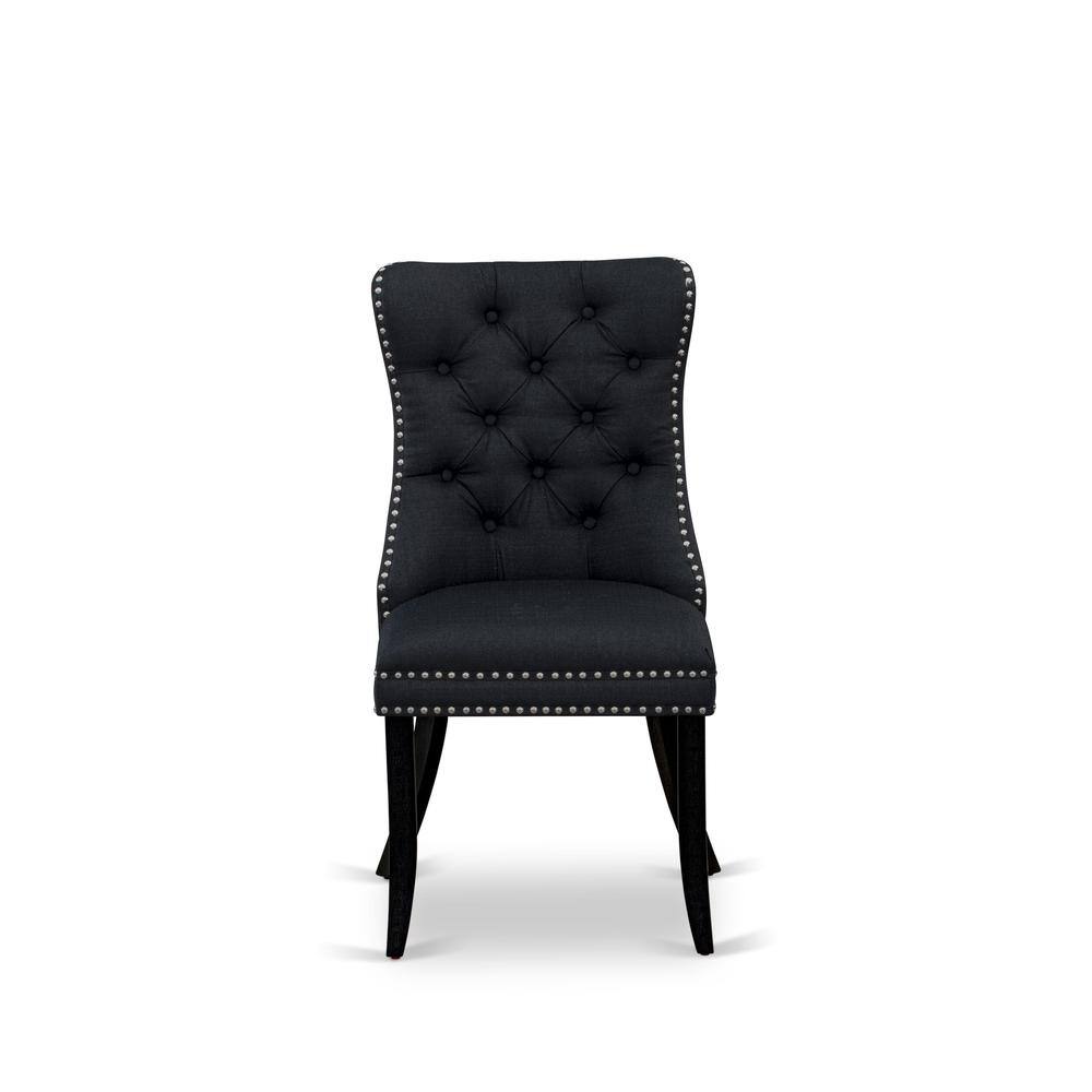 Left. East West Furniture - Parson Kitchen Chairs - Black.
