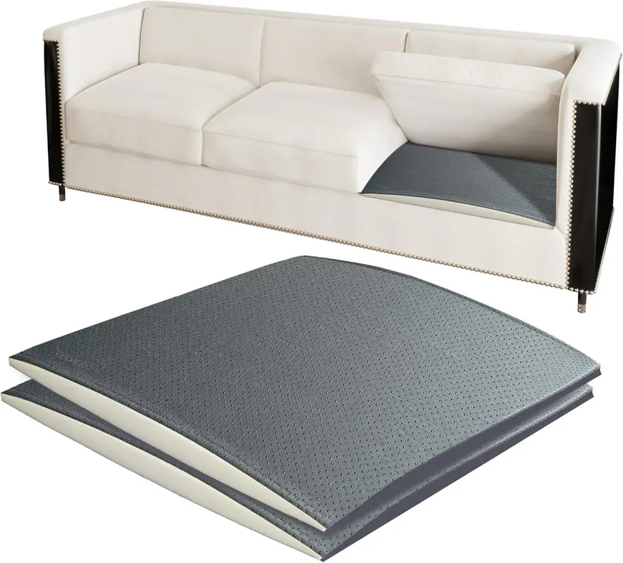 Front. wowmax - Set of 2 Sofa Cushion Replacements - 20x20 Inch High-Density Foam Pads for Sagging Couches, Renew Seat Support (Gray) - Grey.